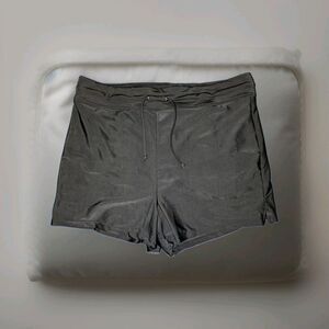 Tournesol Women's Black UPF 50+ High Waist Drawstring Swim Shorts Size 2XL